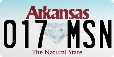 AR license plate 017MSN