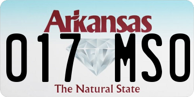 AR license plate 017MSO