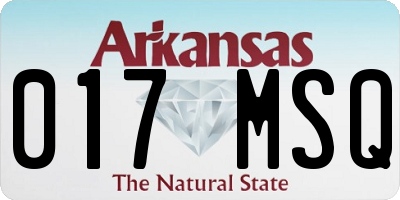 AR license plate 017MSQ