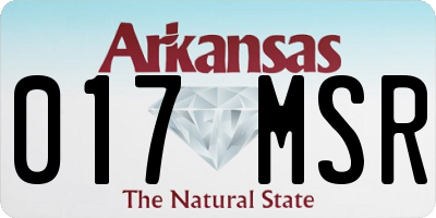 AR license plate 017MSR
