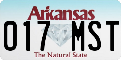 AR license plate 017MST