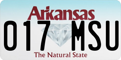 AR license plate 017MSU