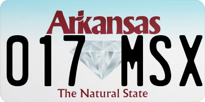 AR license plate 017MSX