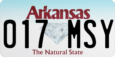 AR license plate 017MSY