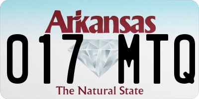 AR license plate 017MTQ