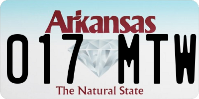 AR license plate 017MTW