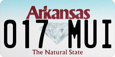 AR license plate 017MUI