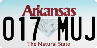 AR license plate 017MUJ