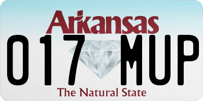 AR license plate 017MUP