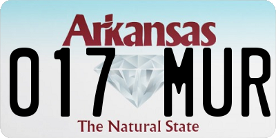 AR license plate 017MUR