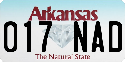 AR license plate 017NAD