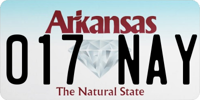 AR license plate 017NAY