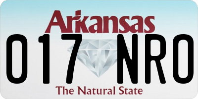 AR license plate 017NRO
