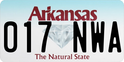 AR license plate 017NWA