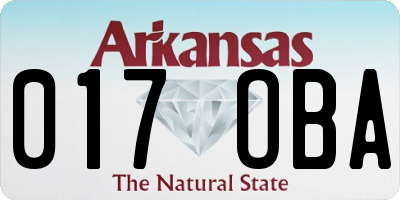 AR license plate 017OBA