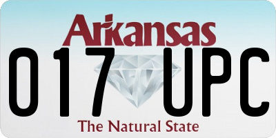 AR license plate 017UPC