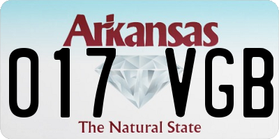 AR license plate 017VGB