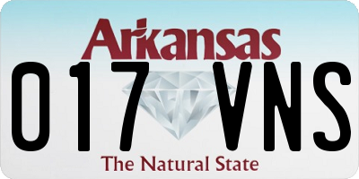 AR license plate 017VNS