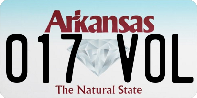 AR license plate 017VOL