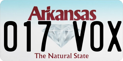 AR license plate 017VOX
