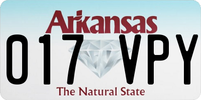 AR license plate 017VPY