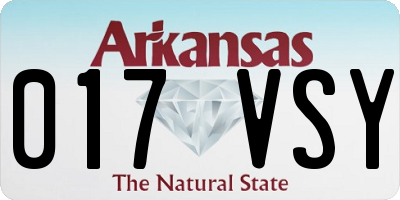 AR license plate 017VSY