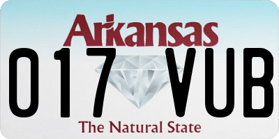 AR license plate 017VUB