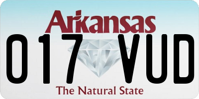 AR license plate 017VUD
