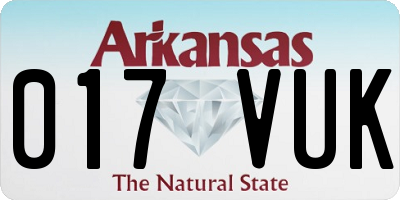AR license plate 017VUK