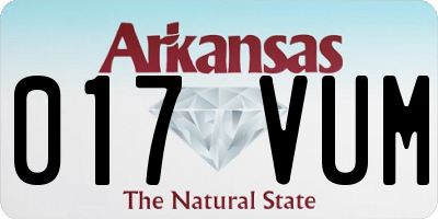 AR license plate 017VUM