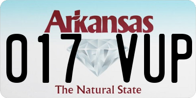 AR license plate 017VUP