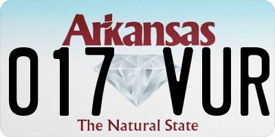 AR license plate 017VUR