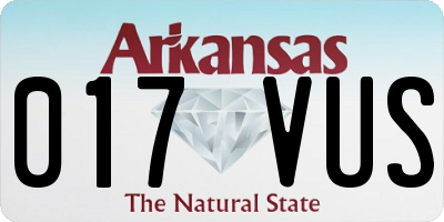 AR license plate 017VUS