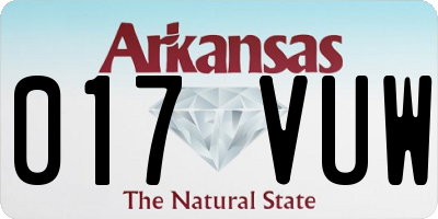 AR license plate 017VUW