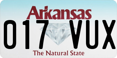AR license plate 017VUX