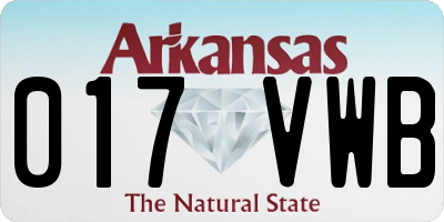 AR license plate 017VWB