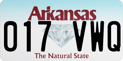 AR license plate 017VWQ