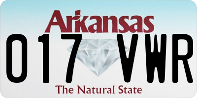 AR license plate 017VWR