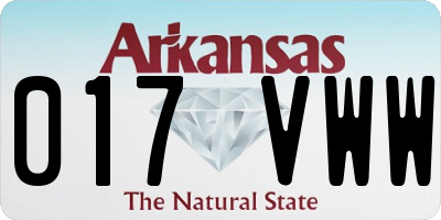AR license plate 017VWW