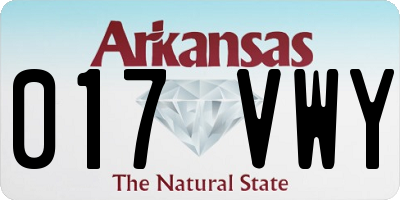 AR license plate 017VWY