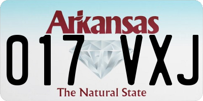 AR license plate 017VXJ