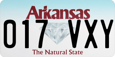 AR license plate 017VXY