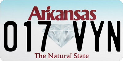 AR license plate 017VYN