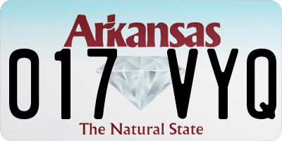 AR license plate 017VYQ