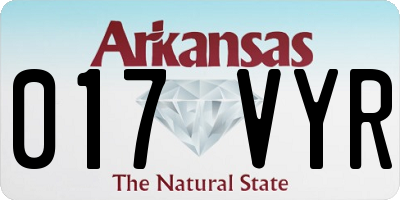 AR license plate 017VYR