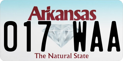 AR license plate 017WAA