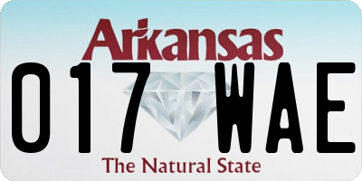 AR license plate 017WAE