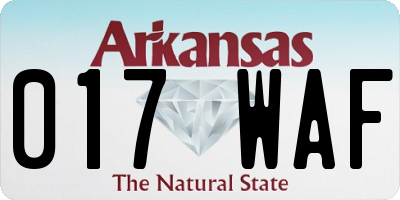 AR license plate 017WAF