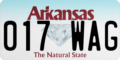 AR license plate 017WAG