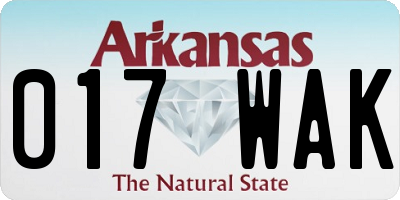 AR license plate 017WAK